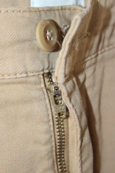 J Crew Mens Beige Chinos 97% Cotton 3% Elastane Button 25in Inseam Size 31