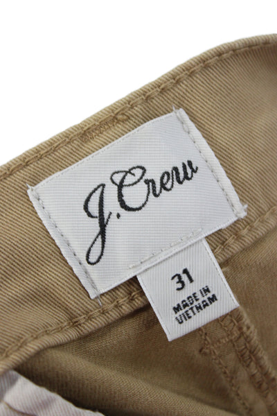 J Crew Mens Beige Chinos 97% Cotton 3% Elastane Button 25in Inseam Size 31
