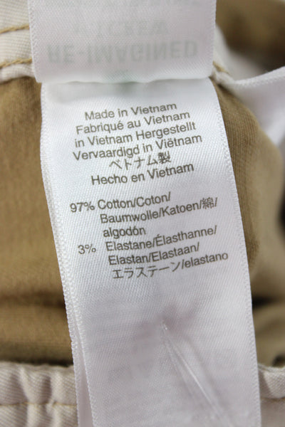 J Crew Mens Beige Chinos 97% Cotton 3% Elastane Button 25in Inseam Size 31