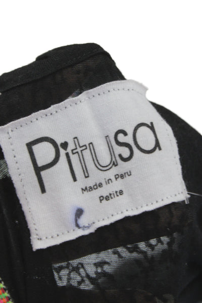 Pitusa Womens Maxi Slip Dress Black V-Neck Sleeveless Size PP