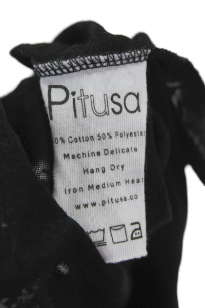 Pitusa Womens Maxi Slip Dress Black V-Neck Sleeveless Size PP