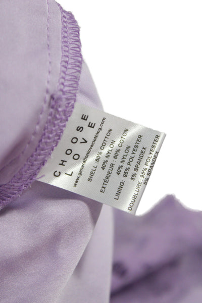 Generation Love Womens Purple Floral Collared Shirt Dress Short Sleeve Size 4