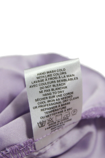 Generation Love Womens Purple Floral Collared Shirt Dress Short Sleeve Size 4