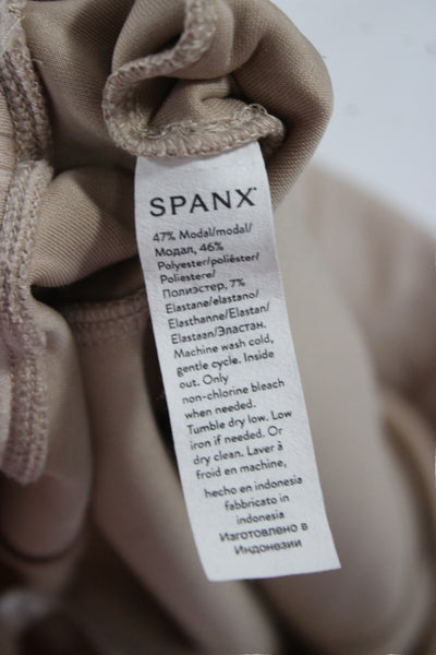 Spanx Womens Beige Drawstring Sweatpants Modal Polyester Elastane Size M