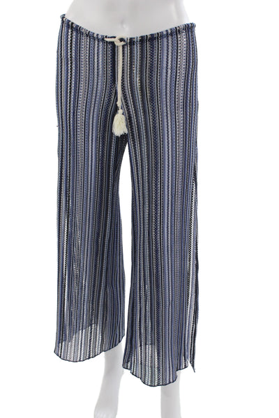 Becca Womens Blue Striped Drawstring Beach Pants Size S