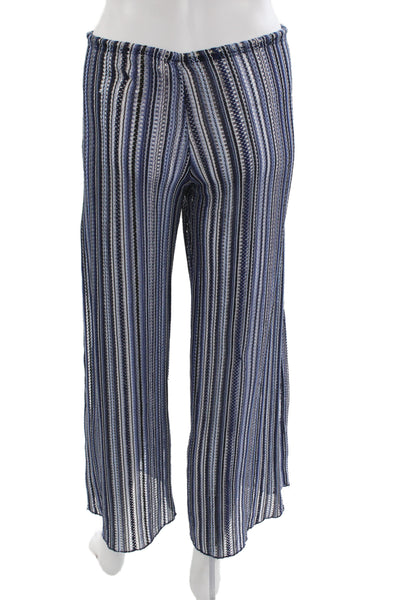 Becca Womens Blue Striped Drawstring Beach Pants Size S