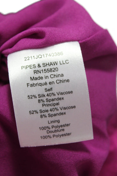 Veronica Beard Women Purple Floral Tie Long Sleeve Blouse Size 4