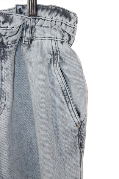 Zara Womens Paperbag Pants Gray High Rise 100% Cotton 25 Inseam Size 4