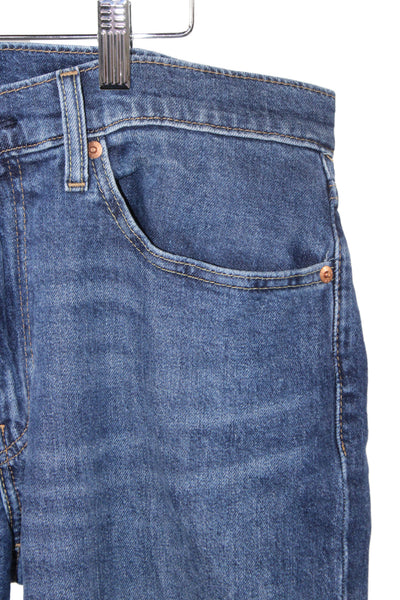 Levi's Mens Straight Tapered Dark Blue Jeans Button Fly Size 34