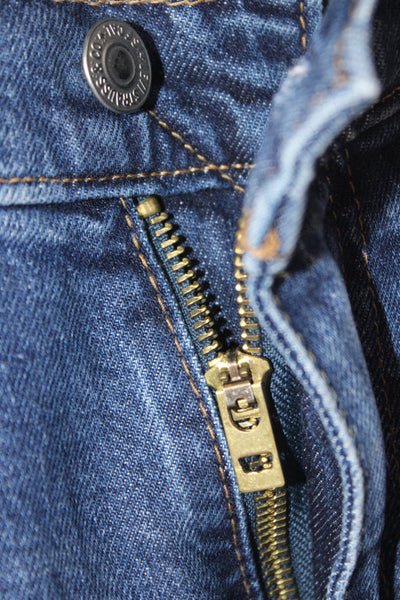 Levi's Mens Straight Tapered Dark Blue Jeans Button Fly Size 34