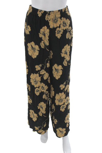 Favorite Daughter Womens Black Floral Pants Petite Size XS