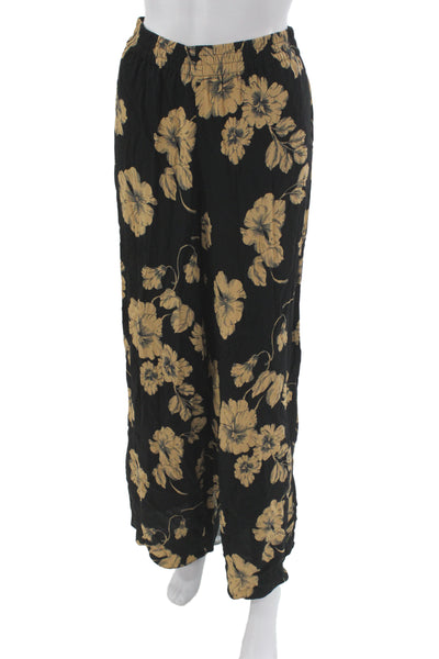 Favorite Daughter Womens Black Floral Pants Petite Size XS
