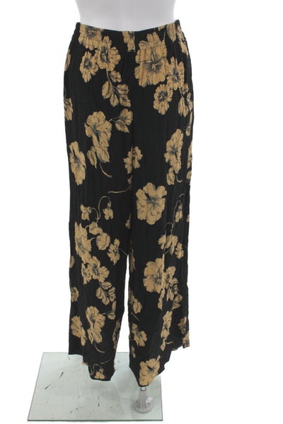 Favorite Daughter Womens Black Floral Pants Petite Size XS