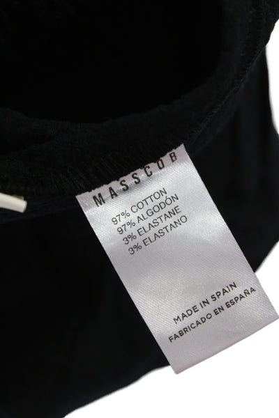 Masscob Womens Cropped Jogger Pants Black Size S