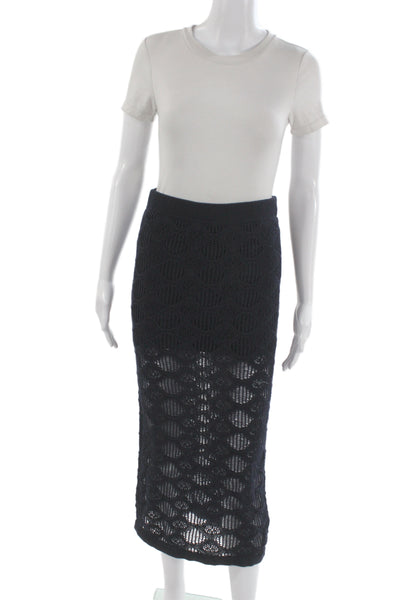 Favorite Daughter Womens Dark Blue Straight Pencil Midi Skirt Size S