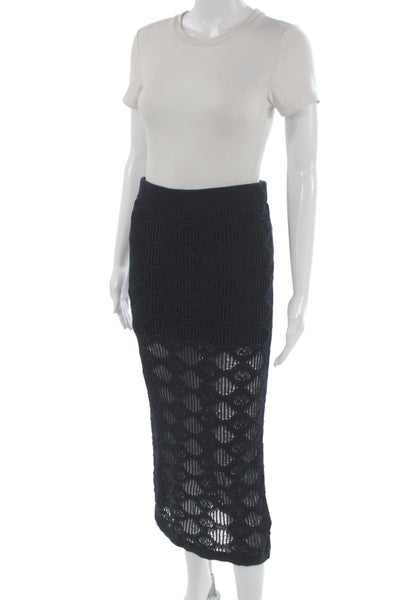 Favorite Daughter Womens Dark Blue Straight Pencil Midi Skirt Size S