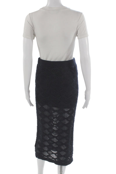 Favorite Daughter Womens Dark Blue Straight Pencil Midi Skirt Size S