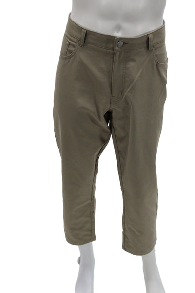 Peter Millar Mens Cropped Khakis Button Cotton Polyester Designer Size 36