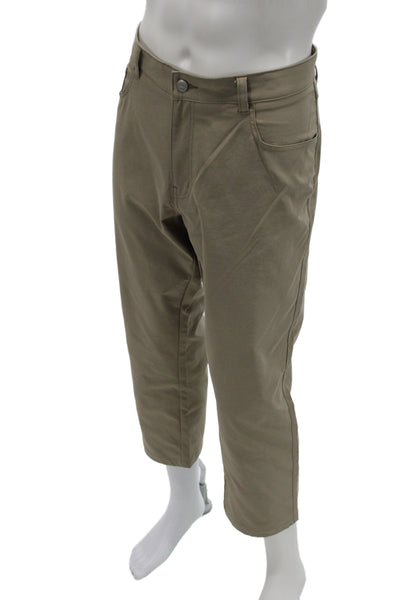 Peter Millar Mens Cropped Khakis Button Cotton Polyester Designer Size 36
