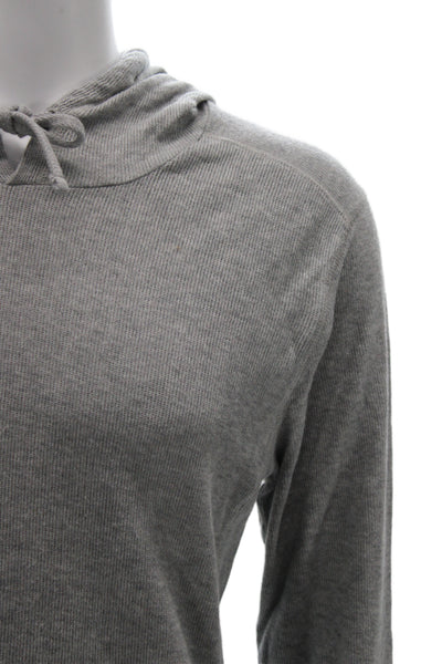 Vince Mens Pullover Hoodie Gray Cotton Long Sleeve Size L
