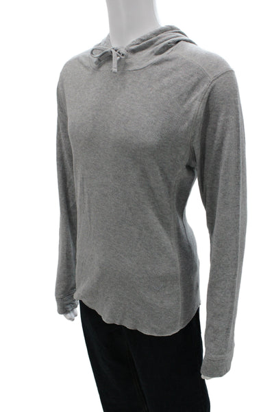 Vince Mens Pullover Hoodie Gray Cotton Long Sleeve Size L