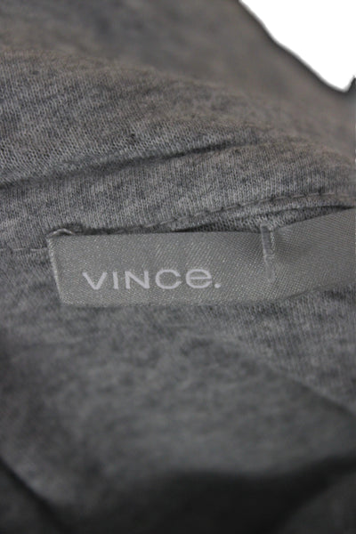 Vince Mens Pullover Hoodie Gray Cotton Long Sleeve Size L
