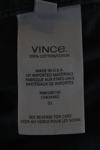 Vince Mens Dark Blue Cotton Chino Pants Button Inseam 30 Size 34
