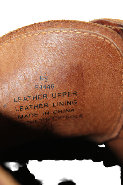 J Crew Mens Lace Up Cap Toe Leather Ankle Boots Brown Size 8.5