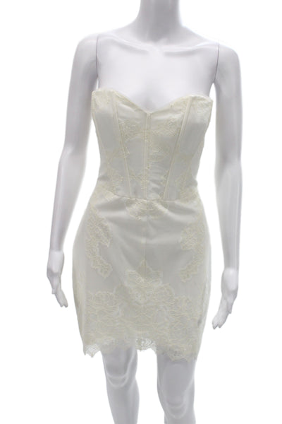 Ramy Brook Womens Bodycon Mini Dress White Sleeveless Zip Size 10