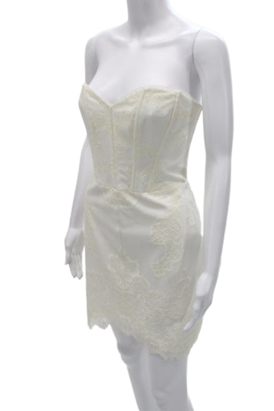 Ramy Brook Womens Bodycon Mini Dress White Sleeveless Zip Size 10