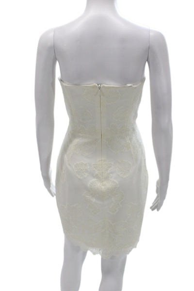 Ramy Brook Womens Bodycon Mini Dress White Sleeveless Zip Size 10