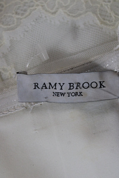 Ramy Brook Womens Bodycon Mini Dress White Sleeveless Zip Size 10