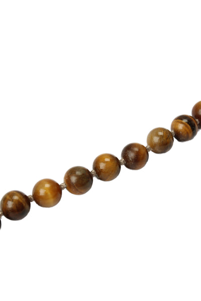 Designer Womens 13K Gold Tigers Eye Graduated Bead Strand Necklace 30" 128g