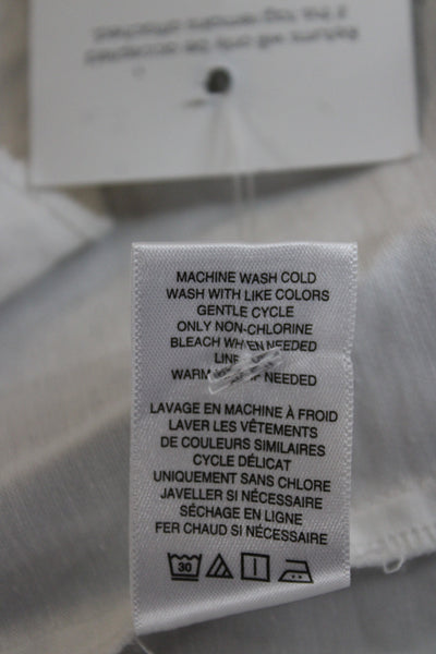 A.L.C. Womens Collared White Jumpsuit Cotton Linen Knee Length Size 6