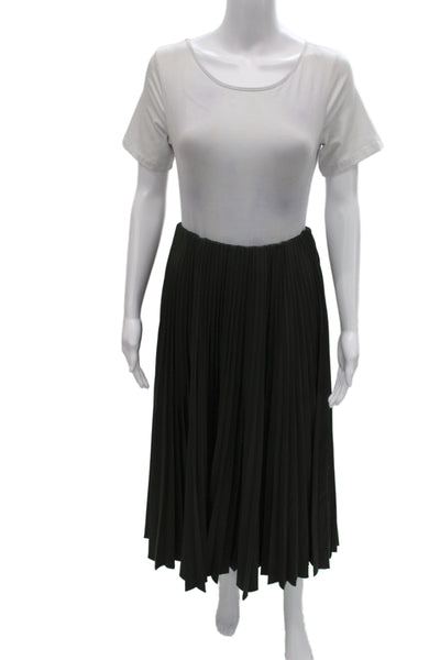 A.L.C. Womens Pleated Maxi Skirt Green Size 4