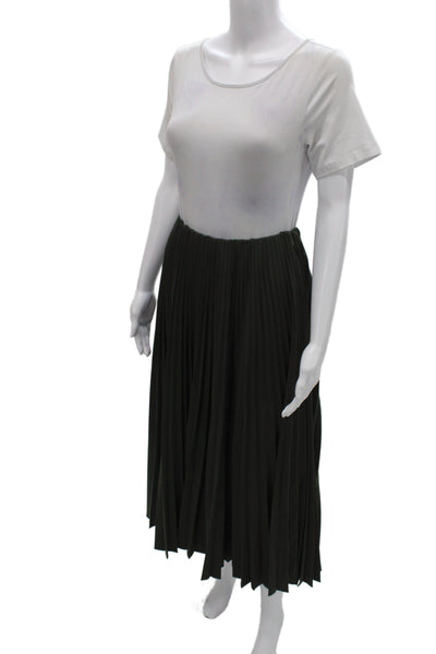 A.L.C. Womens Pleated Maxi Skirt Green Size 4