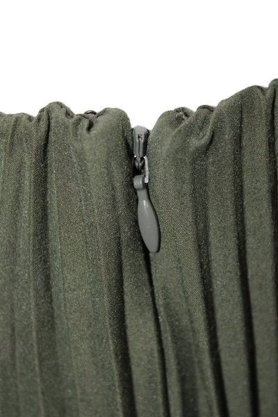 A.L.C. Womens Pleated Maxi Skirt Green Size 4