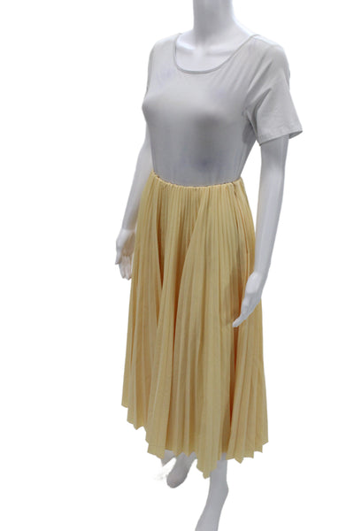 A.L.C. Womens A-Line Pleated Skirt Beige Size 4