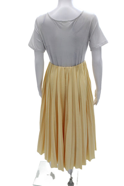 A.L.C. Womens A-Line Pleated Skirt Beige Size 4