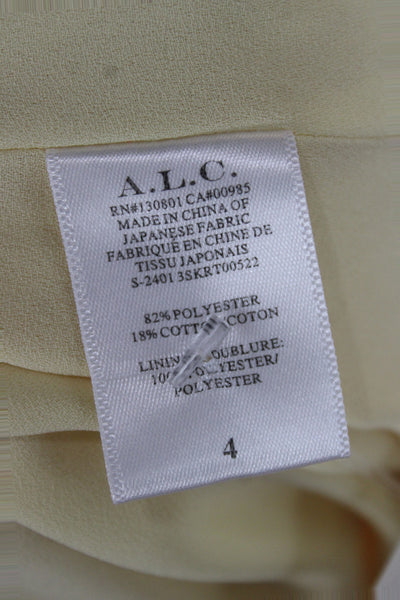A.L.C. Womens A-Line Pleated Skirt Beige Size 4