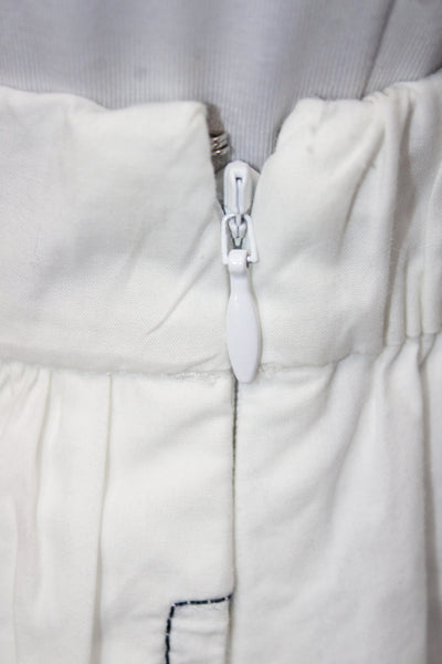 J Crew Womens A-Line Peasant Long Cotton Skirt White Size 0