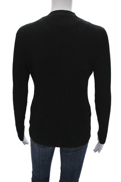 James Perse Unisex Cardigan Black V-Neck Button Linen Long Sleeve Size 3