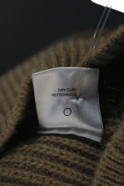A.L.C. Unisex Cardigan Brown Merino Wool V Neck Button Long Sleeve Size S