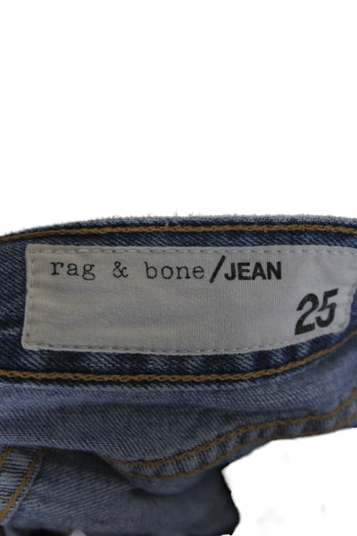 Rag & Bone Unisex Light Blue 100% Cotton Solid Button Shorts Size 25