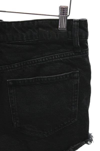 Paige Unisex Black 90s Solid Button Front Shorts Size 26