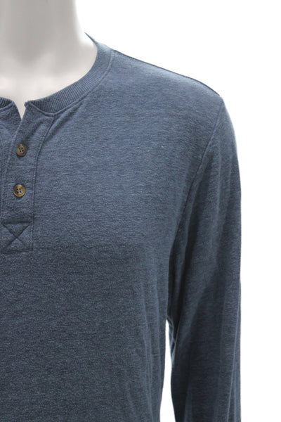Marine Layer Mens Cotton Long Sleeve Crew Neck Blue T Shirt Size L