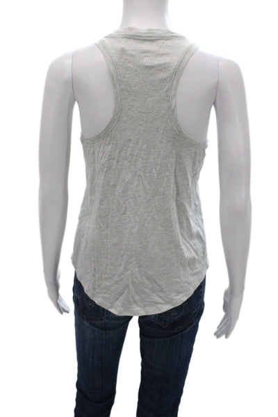 Lululemon Womens Sleeveless Basic Gray Cotton Tank Round Neck Size 4