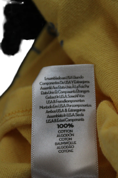 Mother Womens Basic Sleeveless Tank Yellow Graphic Crew Neck Cotton Size S