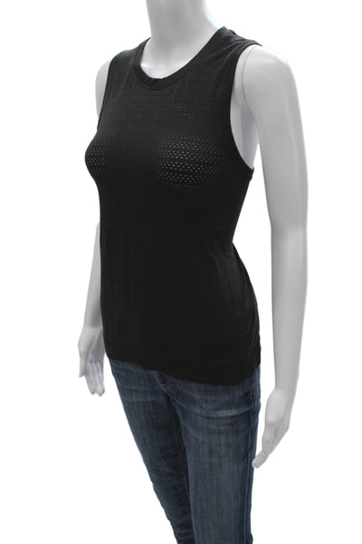 Lululemon Women Basic Sleeveless Tank Black Crew Neck Synthetic Size 4