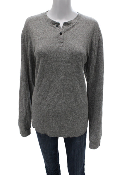 Marine Layer Mens Gray Long Sleeve Button Up Shirt Fall Size M